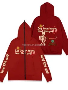 เสื้อฮู้ดมีซิปสำหรับผู้ชายเสื้อฮู้ดดี้ผ้าฝ้าย100% พิมพ์ลาย3D DTG แบรนด์โลโก้ - Product Image 2