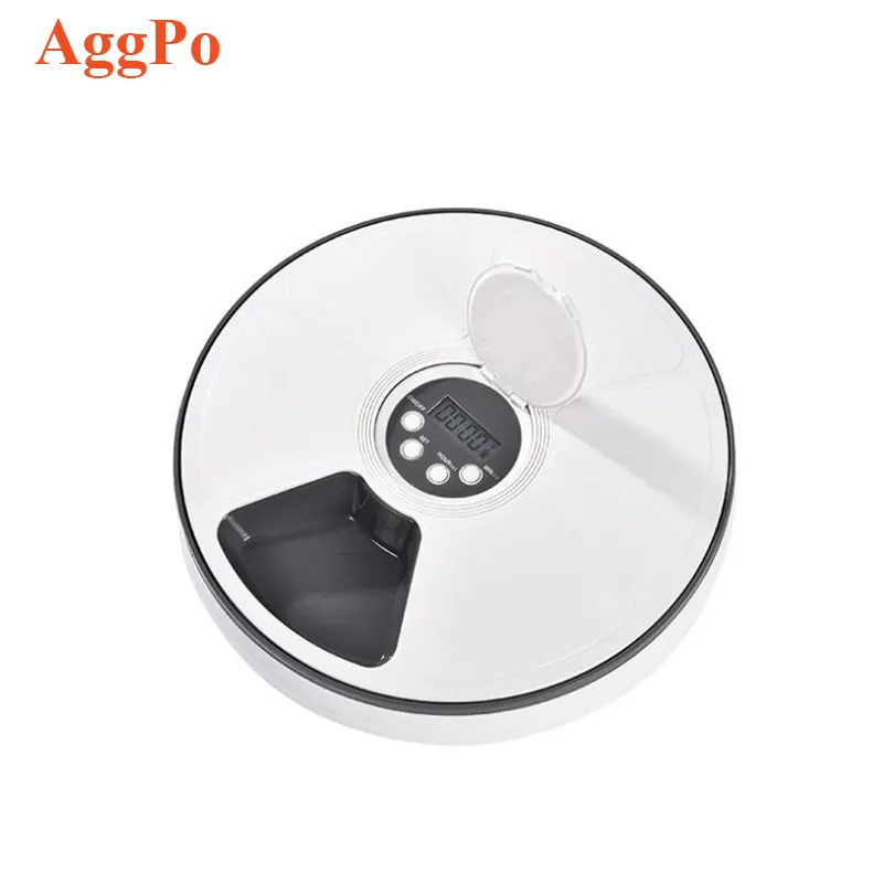 6 Meal Pet Feeder Cat and Dog intelligent Feeder Schedule with Digital Timer 6 Cup Capacity ration automatic feeding plate