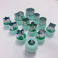 12 Stuks Set Groentesnijder Vormen Set Mini Koekje Fruit Taartstempels Mal Roestvrijstalen Sandwich Cake Snijders Voor Kinderen Bakken