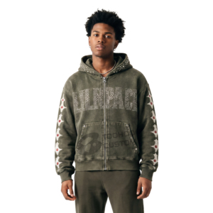 Custom 400gsm Heavyweight French Terry Hoodie <b>Men's</b> Streetwear Boxy Fit Vintage Acid Wash Puff Print Blank Fleece <b>Pullover</b> - Product Image 3