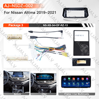 Cadre de tableau de bord 12,3 pouces pour Altima 2019-2021 LHD/RHD, kit de panneau de tableau de bord noir mat, navigation GPS Android, GPS intégré, portable