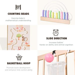 Parc d'activités pliable en bois pour bébé, taille et forme réglables, aire de jeu portable, clôture de jeu pour bébé avec portillon - Product Image 3