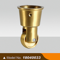 Roulette de meuble en laiton massif avec insert de tasse, roue de 35 mm, finition bronze, 360° °   Roulettes pivotantes en cuivre pour pieds de canapé, armoire et table d'inspiration antique