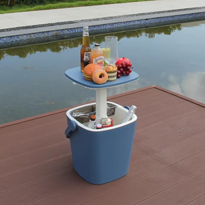 4 Gallon Draagbaar Bier En Wijnkoeler Met Handvat En Pop-Up Buitentafel Voor Terras, Picknick En Strand - Product Image 4