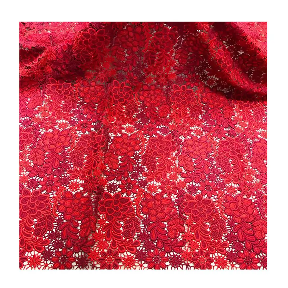 LS406 Popular varies of patterns hollow embroidery milk silk water-soluble dress clothing lace fabric