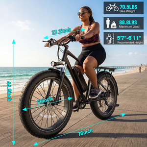 Bicicleta Eléctrica <span class=keywords><strong>para</strong></span> Adultos, 26 Pulgadas, Neumáticos Anchos, Bicicleta Eléctrica Urbana, Batería Extraíble de 48V 18Ah, Motor de 750W, 28MPH, Portaequipajes Trasero, Guardabarros - Product Image 4