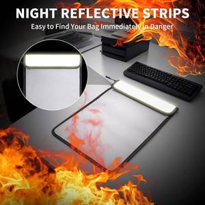 Fireproof <b>Document</b> <b>Bag</b> Certified 2000℉ Protection Waterproof & Reflective Strips 2 Sizes (5x8in & 11x15in) for Cash Legal Files - Product Image 4
