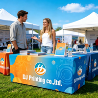 Mantel de Spandex Personalizado para Conferencias Corporativas, con Gráficos Personalizados, Cubierta Elástica Ajustable de 6/8 pies para Stand de Ferias Comerciales y Exposiciones