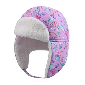 Lindo Gorro con Orejeras con Estampado de Sirena Rosa para Niños, Gorro Cálido con Forro Suave para Usar al Aire Libre en Invierno, Gorro con Diseño de Dibujos Animados para Niñas - Product Image 3
