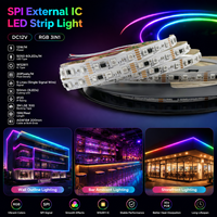 Bande lumineuse LED numérique RGB 12 mm 3 oz PCB Série 15M 12V/24V 12W/14W WS2811/USC1903 20 pixels/10 pixels découpable IP20/IP65 CE RoHS