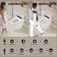 WC intelligent en céramique à poser au sol, style simple, allongé, avec siège intelligent et télécommande