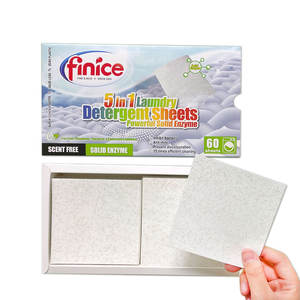 Feuilles <span class=keywords><strong>de</strong></span> lessive solides jetables Finice avec <span class=keywords><strong>extrait</strong></span> <span class=keywords><strong>de</strong></span> plantes pour les vêtements - Super concentrées et douces - Product Image 1