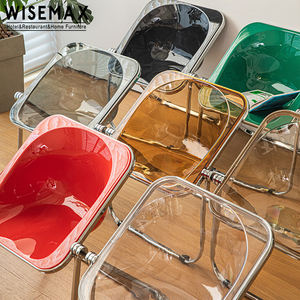 WISEMAX FURNITURE-Silla de ocio colorida transparente vintage, muebles de fiesta plegables, tienda de café, silla de comedor de plástico - Product Image 5