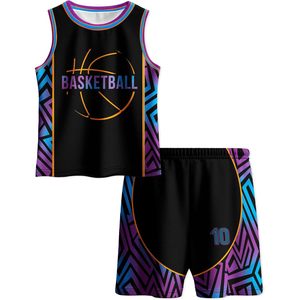 Ensemble de maillots de basket-ball pour enfants, sans manches, en mesh, unisexe, uniforme de sport pour jeunes, respirant, design sublimé - Product Image 1