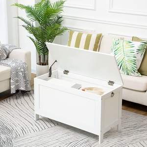 <span class=keywords><strong>Banc</strong></span> de rangement blanc pour entrée, montage facile, boîte à jouets pour enfants, armoire de rangement en bois pour jouets d'enfants avec charnière de sécurité - Product Image 5