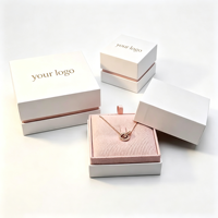 Premium Geprägte Schmuckbox aus Festem Papier Einfarbige Geschenkverpackung für Ohrringe, Ringe, Halsketten und Armbänder