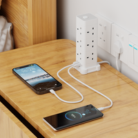 Multiprise de protection contre les surtensions à 3 broches UK 13A 250V, usage intensif intérieur, avec ports USB 2A2C