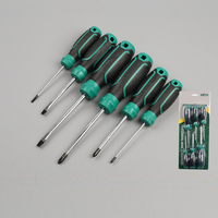Tournevis manuel de précision portable et durable, à double embout (plate et cruciforme), chromé, de qualité industrielle, avec poignée en plastique, OEM