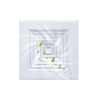 Diffuseur de plafond carré série Royal RSDA pour CVC, alimentation en air multi-angle avec noyau amovible et amortisseur OBD pour studio et hôpital