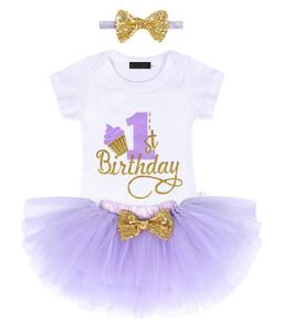 1st ปาร์ตี้วันเกิด Tutu ชุดเสื้อผ้าเด็กผู้หญิงกระโปรงแขนสั้นกระโปรงสั้นชุดสามชิ้นสำหรับเด็กผู้หญิง ropa Para <span class=keywords><strong>BEBE</strong></span> - Product Image 5