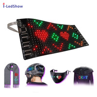 Pantalla LED Flexible de Tamaño Pequeño 17*7 CM, Recargable por USB, Iluminación con Mensajes Móviles Programables, Láminas LED para Bolsas y Camisetas