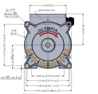 Moteur de four à convection à arbre long 370W/105W monophasé à double vitesse haute température pour four à air chaud sur chariot