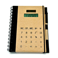 Calculatrice de papeterie innovante en plastique avec affichage à 8 chiffres, alimentée à l'énergie solaire, notes adhésives, calendrier et stylo
