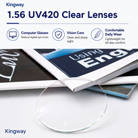 Lunettes d'ordinateur à verres transparents en résine HMC UV420 1.56 avec protection contre la lumière bleue, vision simple pour le confort oculaire et la protection de la vue