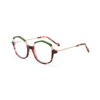 Montures de lunettes en acétate tendance unisexe, style rétro géométrique, transparentes, colorées, vente en gros