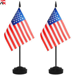 Bandiera da Tavolo Personalizzata 14 * 21cm in Poliestere e Plastica per Coppa di Calcio Americana, Decorazione Speciale per Tifosi 2026 - Product Image 1