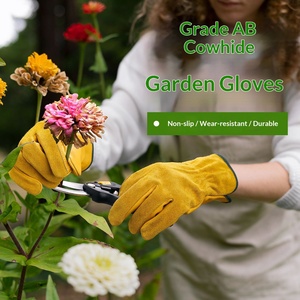 Gants de protection en cuir de vachette tricoté, résistants aux perforations et à l'usure, respirants, pour le jardinage, la plantation et la taille des rosiers - Product Image 5