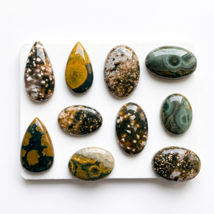 Wholesale Ocean Jasper Plain Cabochon Pear Shape Gemstone Lose Making Jewelry Wholesaler Price Amazing Quality Natural Certified - Product Image 1
