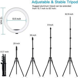 Anneau de lumière LED personnalisable de 10 pouces avec support de trépied pour téléphone intérieur à anneau de diffusion en direct mobile - Product Image 6