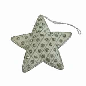 Ornement décoratif suspendu en forme d'étoile fait main avec broderie en fil métallique pour la décoration murale, des portes, des fenêtres et des fêtes à la maison - Product Image 1