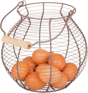 Customized Home Metal <b>Egg</b> Storage Basket Vintage Farmhouse Design <b>Eco</b>-Friendly Multifunction for Carrying Collecting Food - Product Image 1