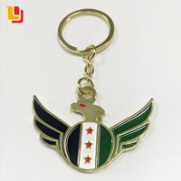 Porte-clés en alliage émaillé avec drapeau de l'armée syrienne libre, vente en gros à prix d'usine, pendentif carte de Syrie en émail