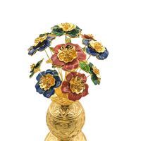 Chine luxe moderne personnalisé nouveau design fabrication bureau bouteille arts métal fleur artisanat décoration de la maison