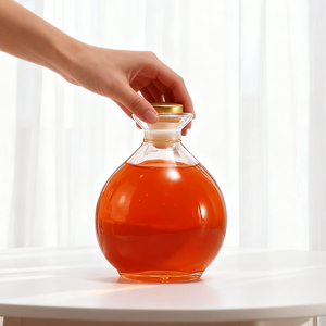 Botella en forma de gota de vidrio transparente recargable de 150ml con tapón utilizado para café, bebidas, jugos, <span class=keywords><strong>leche</strong></span>, frutas, Tequila - Product Image 5