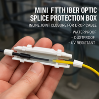 Caja de Protección de Empalme de Fibra Óptica en Línea FTTH, Protector de Empalme de 1 Núcleo de ABS a Presión para Cable de Bajada/Pigtail