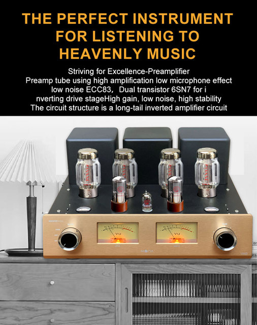 MONA Audiophile 256 High Power HIFI Stereo Vacuum Tube Amplifier 56W*2 220V Free Customized 110V/230V Receivers Amplifiers