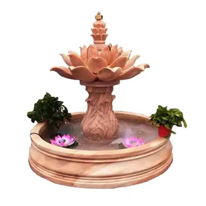 盛业厂家直销天然大理石中国制造欧式户外庭院花园装饰莲花喷泉