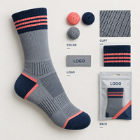 Chaussettes de compression de soutien en Spandex et Nylon pour infirmières, confortables pour le travail, gris royal, soutien gradué, ajustement du bout du pied