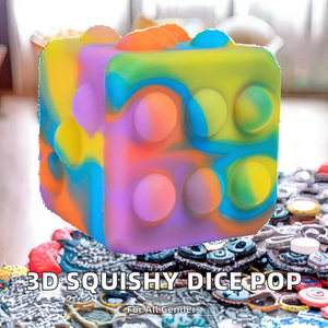 Newest 3D Silicone Squishy Dice <b>Push</b> <b>Pop</b> Ball Sensory Fidget Toy Gift for Children Unisex Decompression Stress Cube - Product Image 3