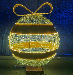 Grande Decorazione Natalizia da Esterno, Illuminazione Commerciale Decorativa, Fiocco Gigante LED Rosso Luminoso <span class=keywords><strong>per</strong></span> Ingresso - Product Image 3