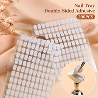 200 pièces de ruban adhésif double face pour nail art, transparent, invisible, très adhésif, pour plateaux de pose d'ongles, amovible, pour manucure en salon et DIY