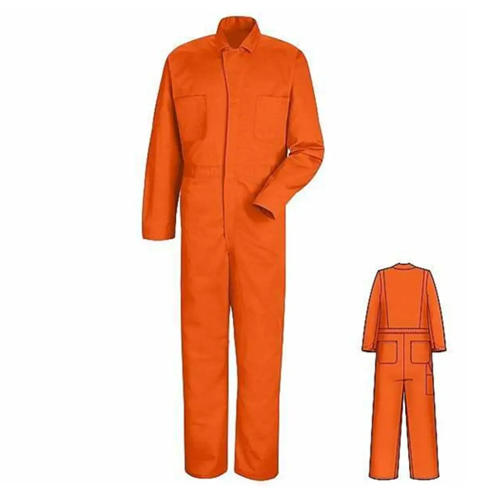 % 100% pamuk turuncu emniyet tulumu iş giysisi alev geciktirici tulum fr giyim toptan