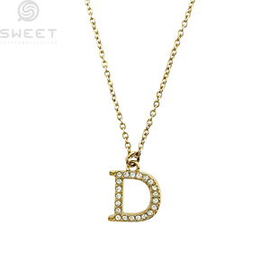 316Lステンレススチール<span class=keywords><strong>2026</strong></span>女性のための流行の金メッキステンレス鋼の文字ネックレス低価格チェーンネックレス - Product Image 4