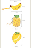 Nieuwe Echt Lederen Fruit Sleutelhanger Hangertje Rits Opbergzak Cartoon Kinderen Schattige Zomer Fruit Portemonnee Tas Accessoire