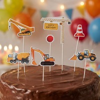 Décorations de gâteau d'anniversaire à motif de dessin animé, pics décoratifs pour desserts, accents décoratifs pour les célébrations d'anniversaire sur le thème des garçons
