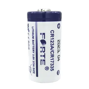 Baterai utama Forte CR123A 3V, baterai utama untuk kamera pengukur air pintar alarm asap CR17345